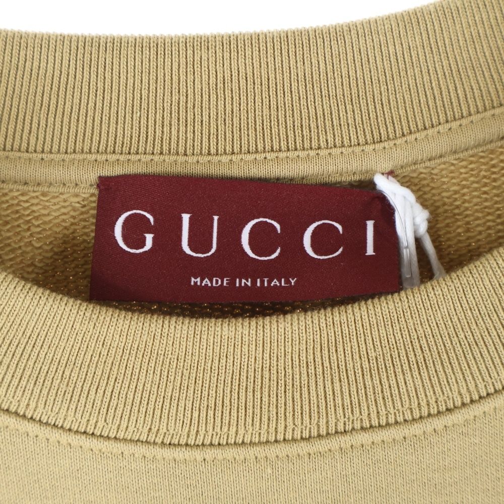 GUCCI ブラウン クルーネック トレーナー GUCCI (グッチ) ロゴプリント クルーネックスウェット トレーナー