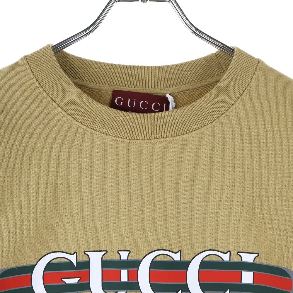 GUCCI (グッチ) ロゴプリント クルーネックスウェット トレーナー