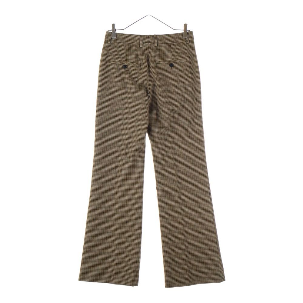 CELINE セリーヌ ウール チェック柄 ブーツカットパンツ ブラウン