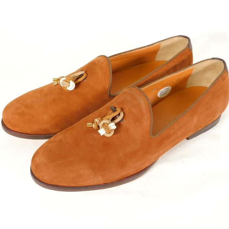  定価36 300円 ポルペッタ polpetta POLタッセル シューズ 27 5 cm 茶 スウェード ローファー スリッポン マッケイ式製法 メンズ ローファー ブーツ 革靴