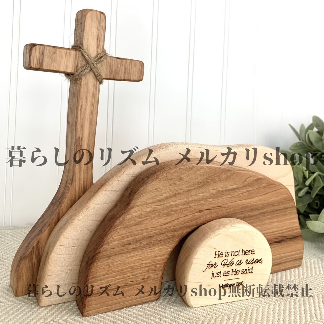 オブジェ 置物 木製 キリスト降誕シーン デスクトップデコレーション