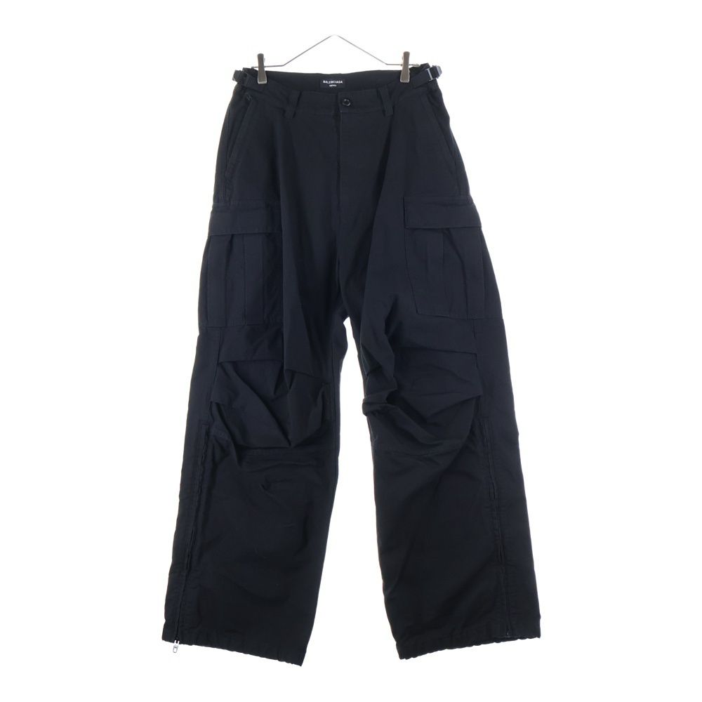 バレンシアガ 22 AW PULLED CARGO PANTS ロゴ刺繍 プルカーゴパンツ ブラック 704704 TKP 27