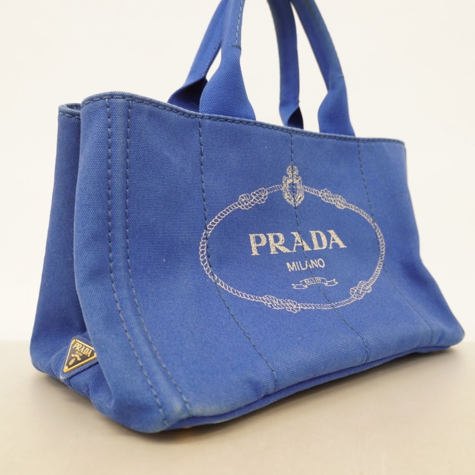 プラダ(Prada) プラダ ハンドバッグ カナパ キャンバス ブルー