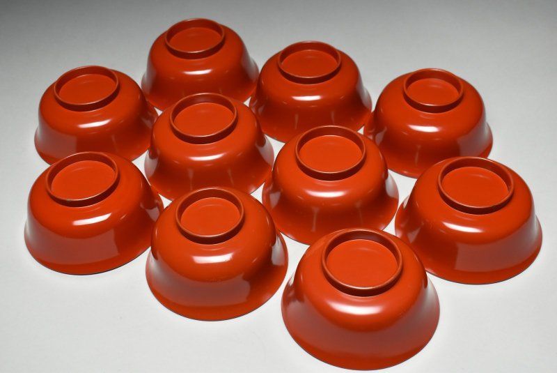 蔵A5006h】木製朱塗 吸物椀 汁椀 十客 - メルカリ