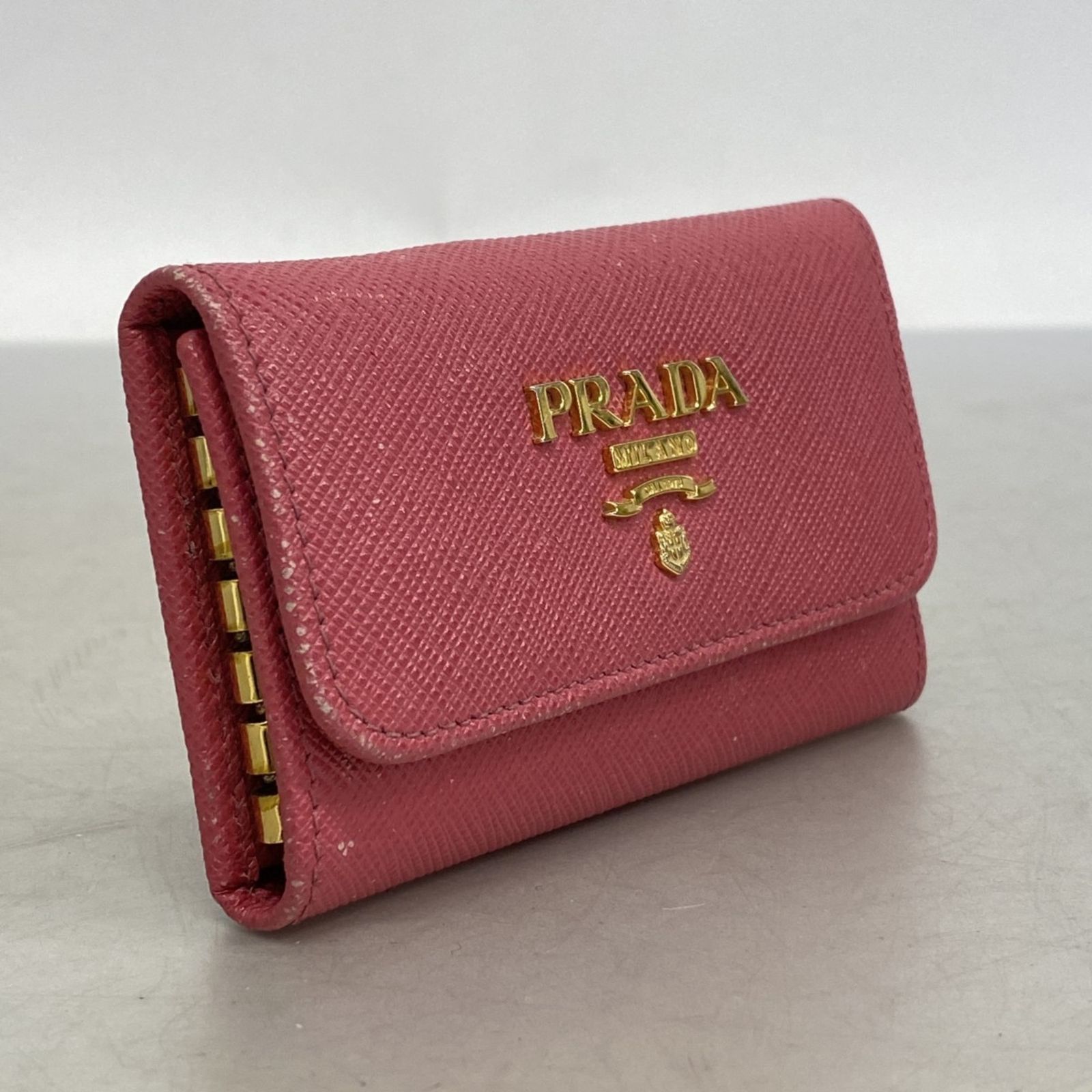 プラダ Prada キーケース サフィアーノ レザー ピンク レディース