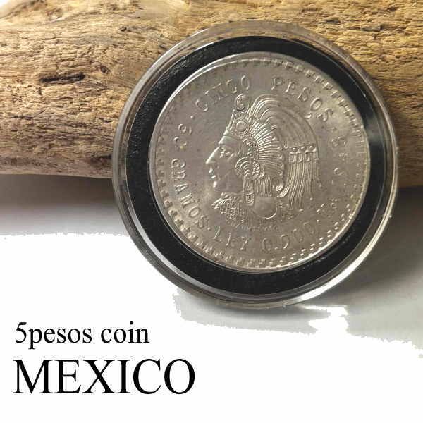 coin-59 メキシコ 5ペソ銀貨 1948年 クアウテモック王 コイン 【銀90