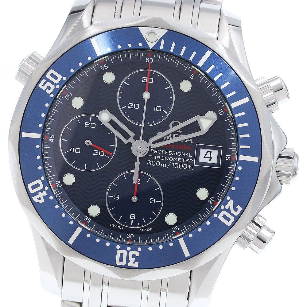 オメガ OMEGA 2225 80 シーマスター300 デイト クロノグラフ 自動巻き メンズ 箱 保証書付き_920252