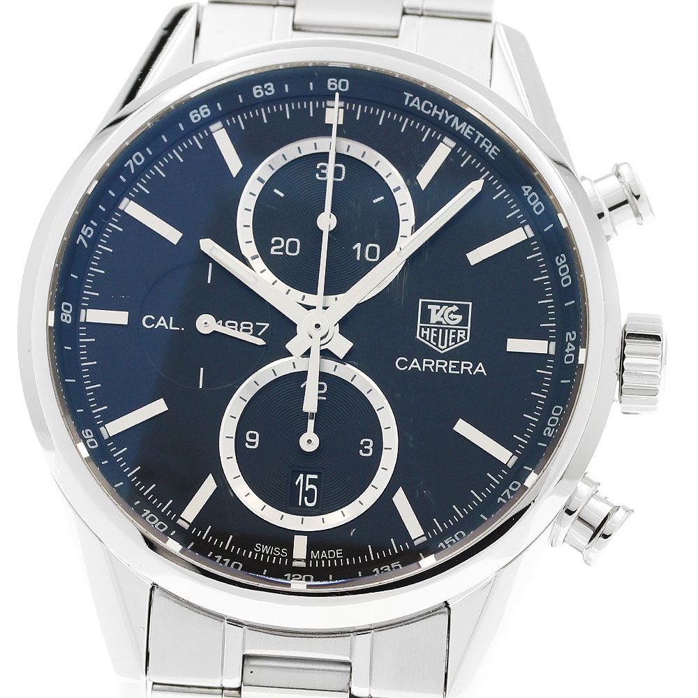 タグホイヤー TAG HEUER CAR 2110 3 カレラ デイト クロノグラフ 自動巻き メンズ保証書付き_919424