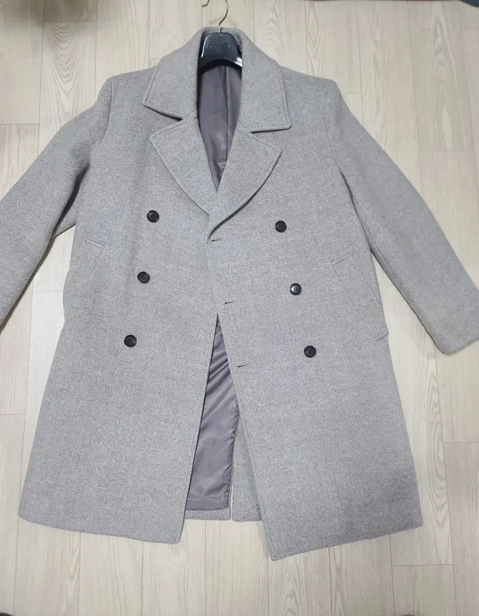 GIORDANO メンズ ヘリンボーン ダブル コート