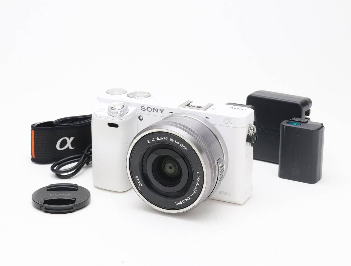 B (並品) SONY ソニー α6000 ホワイト E PZ 16-50mm F3.5-5.6 OSS