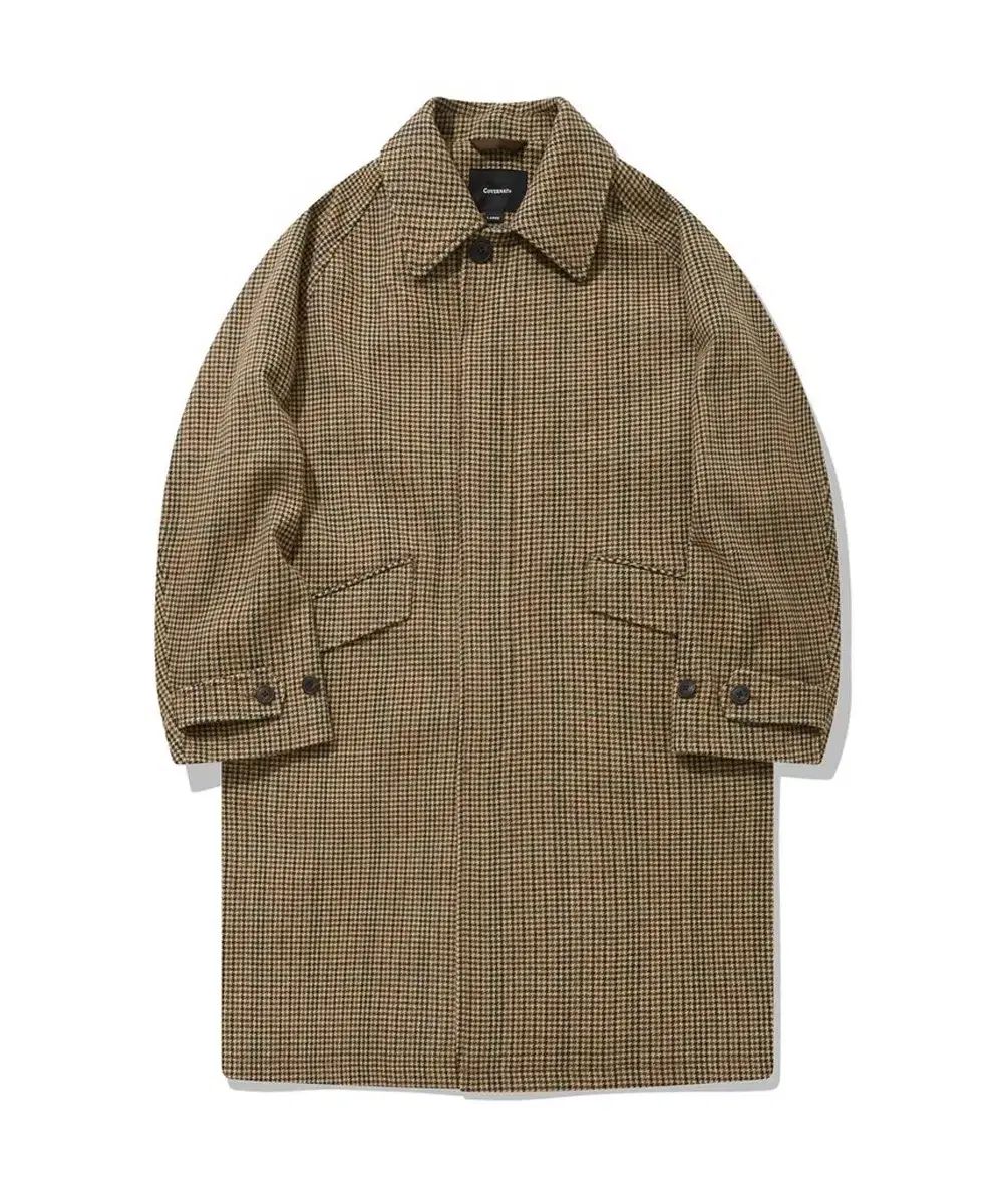 COVERNAT ウール チェック バルマカーン コート ブラウン L サイズ