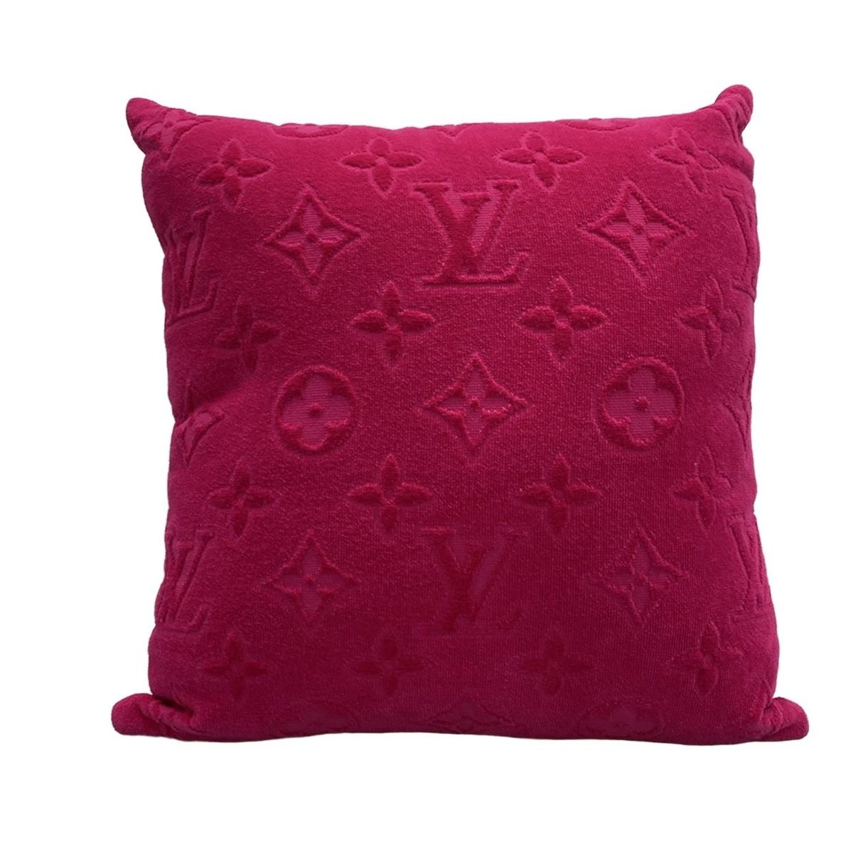 LOUIS VUITTON ルイヴィトン 小物 クッサンLVバケーション クッション M 77525 ピンク コットン