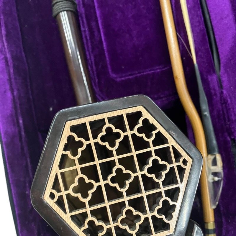 送料無料】 二胡 ニコ 本蛇革 錦蛇 上海式 紫檀 中国楽器 ケース付