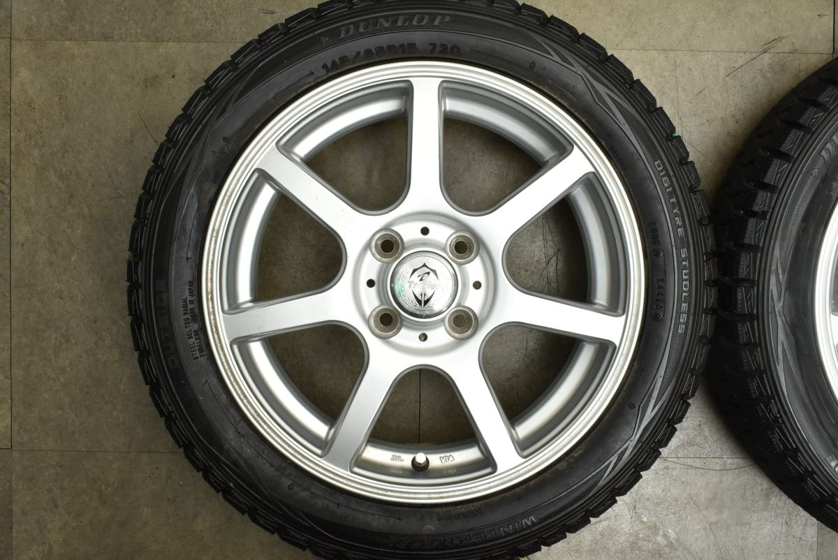  サイズ WEDS Treffer 15 in 4 J 5 35 PCD 100 ダンロップ WM 01 145 65 R 175 55 ミツビシ アイ ミーブ i mive 15インチ タイヤ ホイールセット
