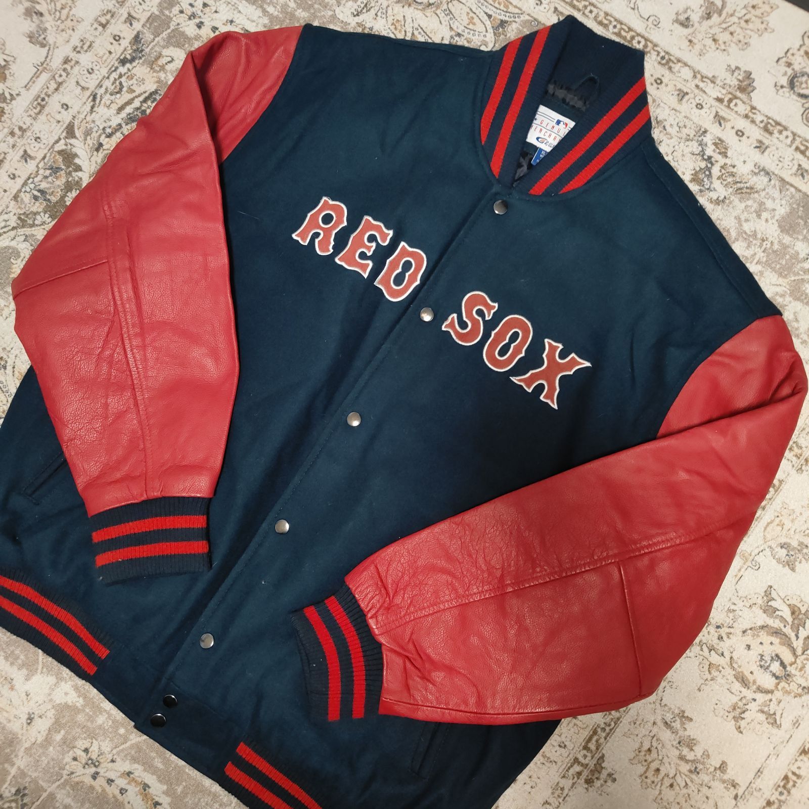 MLB REDSOX レッドソックス スタジアムジャケット ジャンパー MLB レッドソックス RED SOX 公式ライセンス レザーメルトンスタジアム