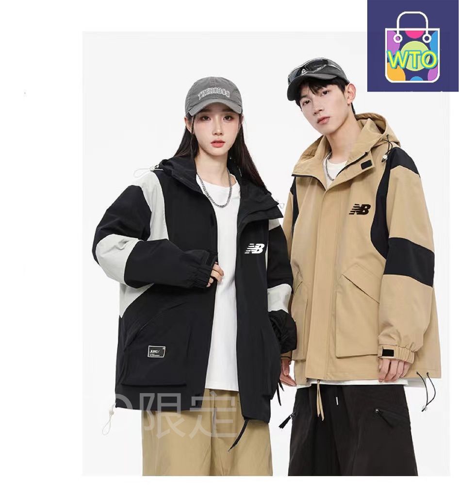 Balance NB 新モデルのアメリカン風男女兼用のフード付きワークジャケット 風防ぎのスポーツレジャーコート -WTO輸入1