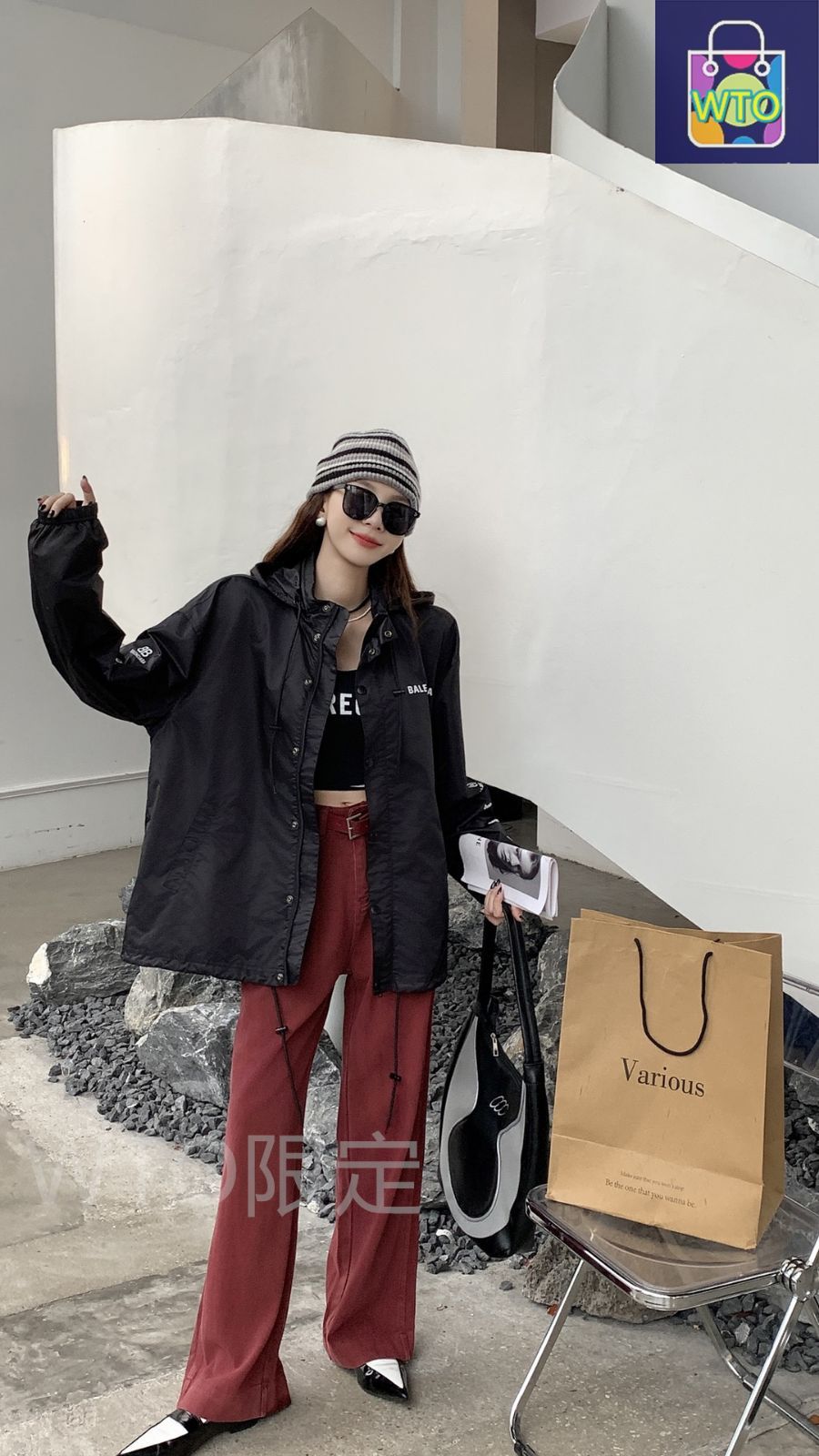 バレンシアガ Balenciaga パリサ世家 BLCG 23 FW の新モデル 防水ライダージャケット WTO輸入1