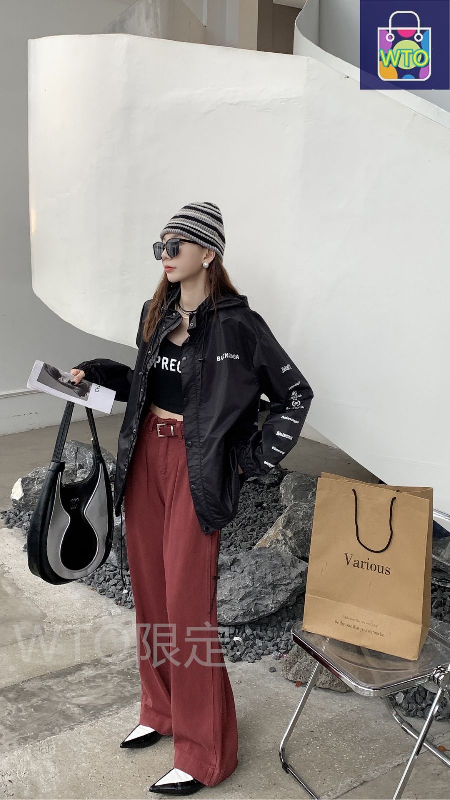 バレンシアガ Balenciaga パリサ世家 BLCG 23 FW の新モデル 防水ライダージャケット WTO輸入1