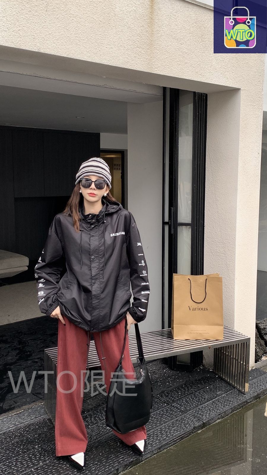 バレンシアガ Balenciaga パリサ世家 BLCG 23 FW の新モデル 防水ライダージャケット WTO輸入1