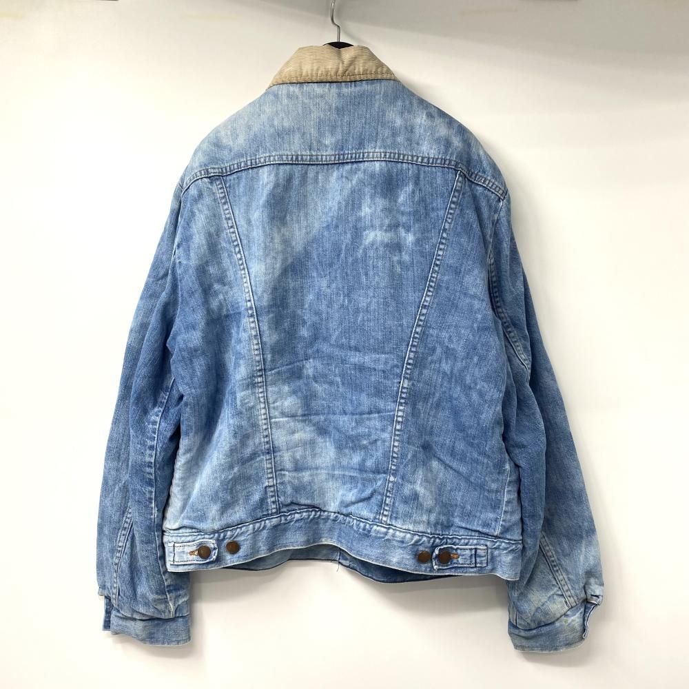【中古】70s Wrangler デニムボアジャケット サイズ表記なし 襟コーデュロイ インディゴ USA製 ラングラー[17][240017737104] 中古】70s Wrangler デニムボアジャケット サイズ表記なし 襟