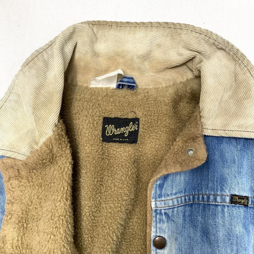 中古】70s Wrangler デニムボアジャケット サイズ表記なし 襟