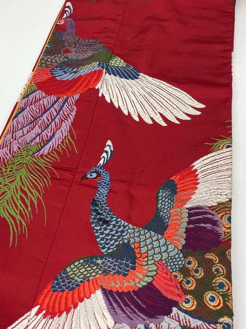  打掛 豪華 唐織 刺繍 孔雀 色打掛 婚礼用 花嫁 身丈186 cm MO 3179 振袖 着物