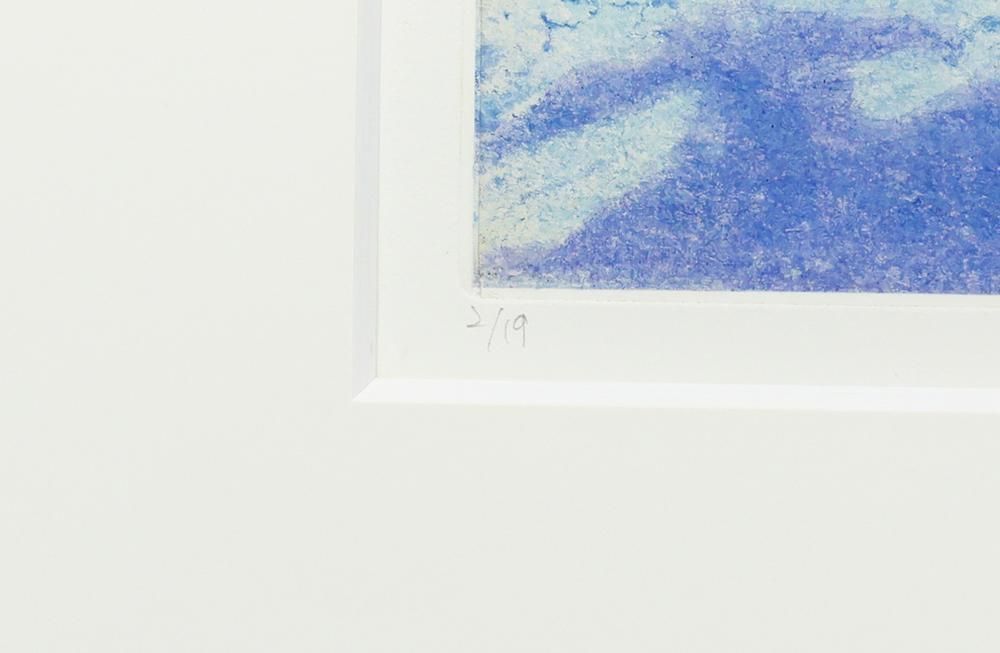 真作】【WISH】波磨悠子「ギャラクシア」銅版画 直筆サイン 〇CWAJ現代