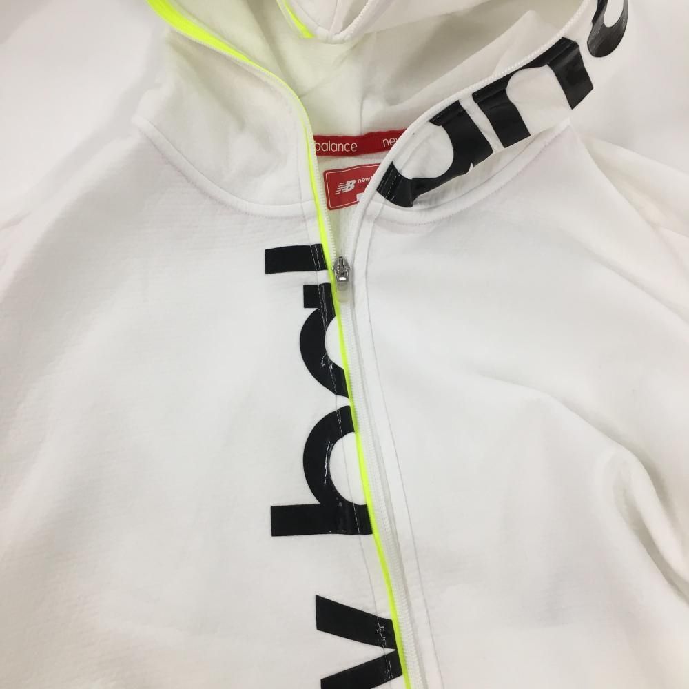 ニューバランスゴルフ ジップパーカー 白×黒 ビッグプリント