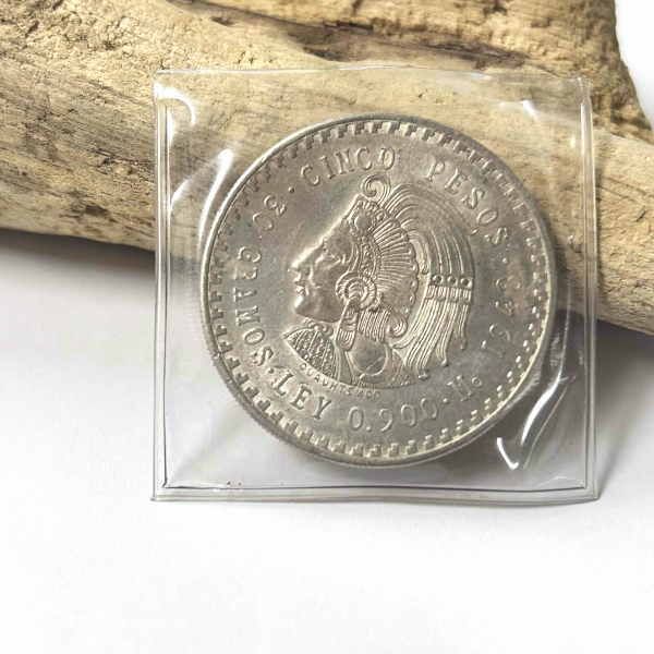coin-64 メキシコ 5ペソ銀貨 1948年 クアウテモック王 コイン 【銀90
