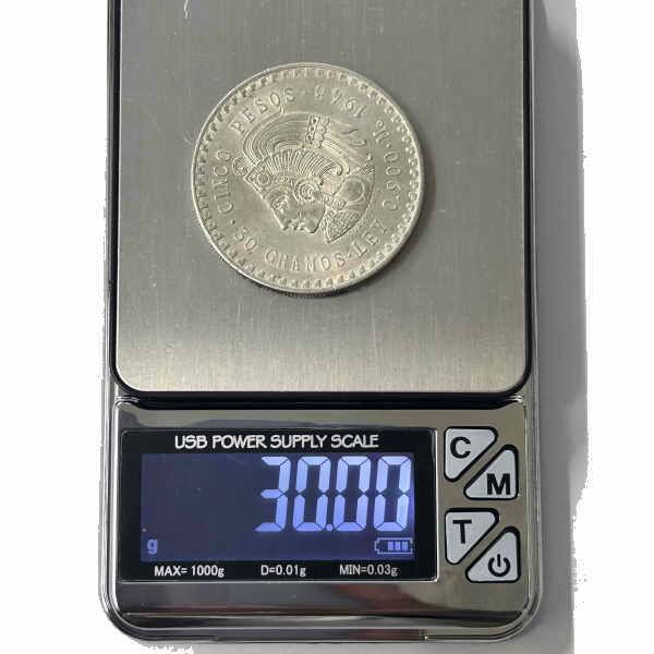 coin-64 メキシコ 5ペソ銀貨 1948年 クアウテモック王 コイン 【銀90