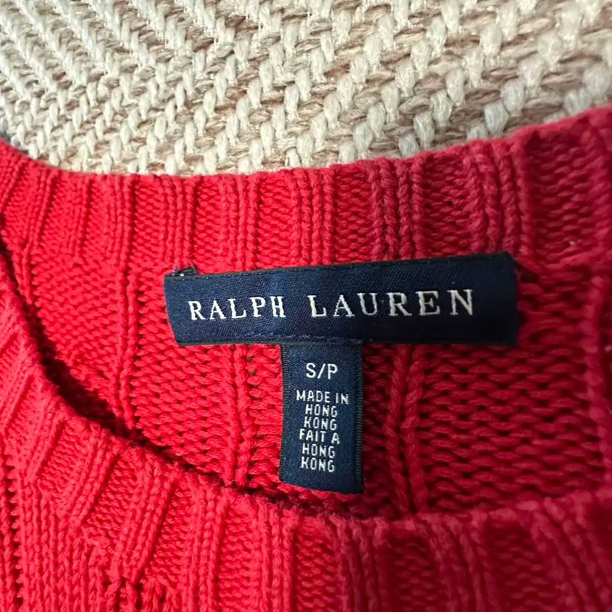  POLO RALPH LAUREN ケーブルニット 赤 長袖 ニット セーター