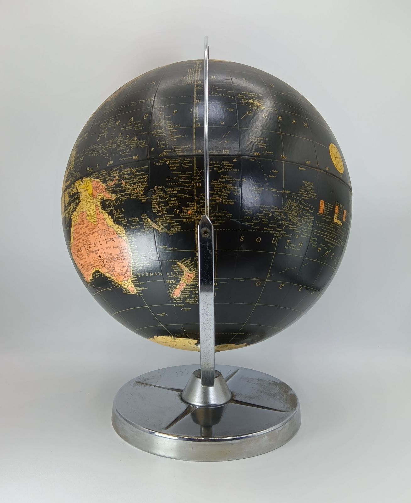  1960〜70年代 ブラックオーシャングローブ 地球儀 黒い海 REPLOGLE社 小物アクセサリー 置物 インテリア小物