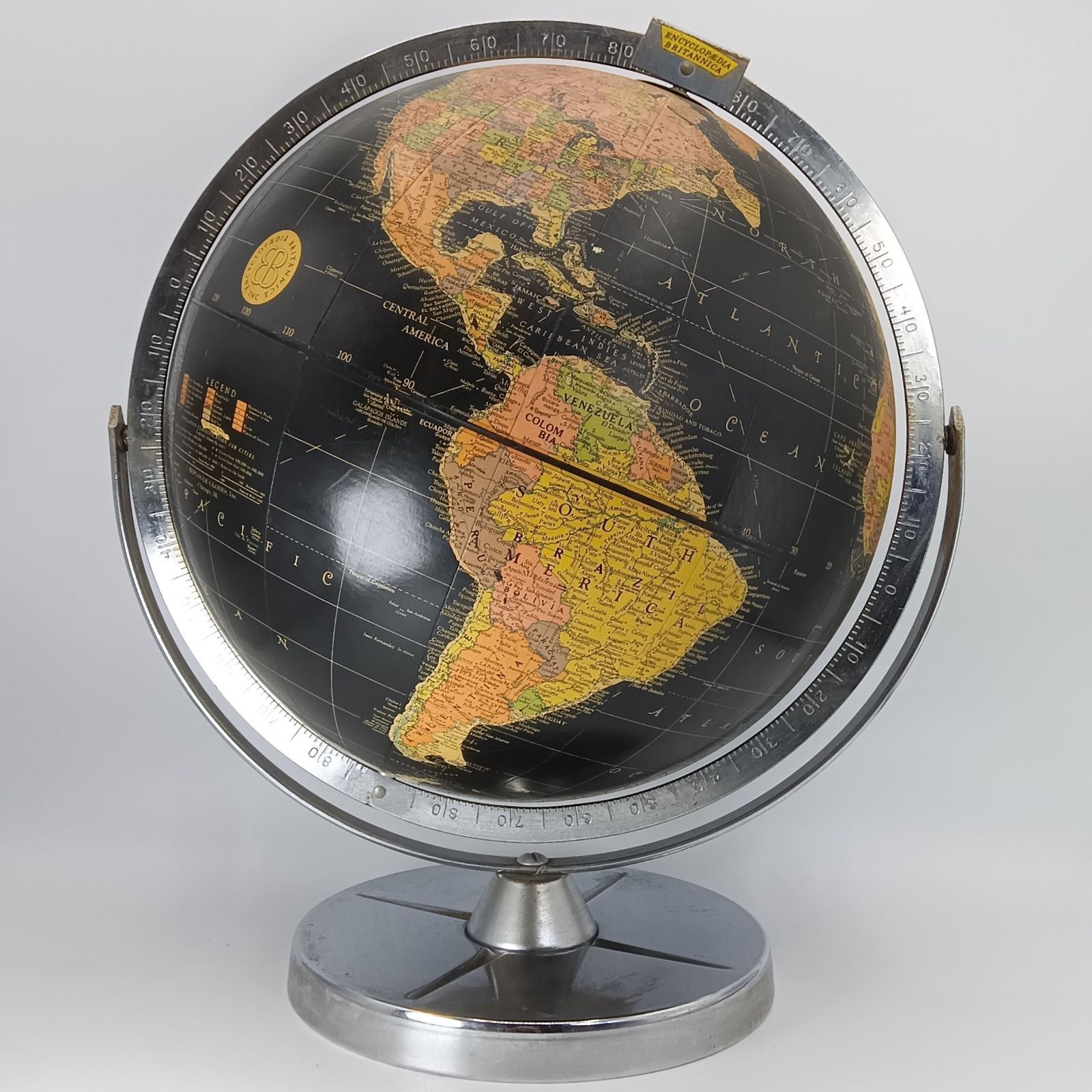 1960〜70年代 ブラックオーシャングローブ 地球儀 黒い海 REPLOGLE社