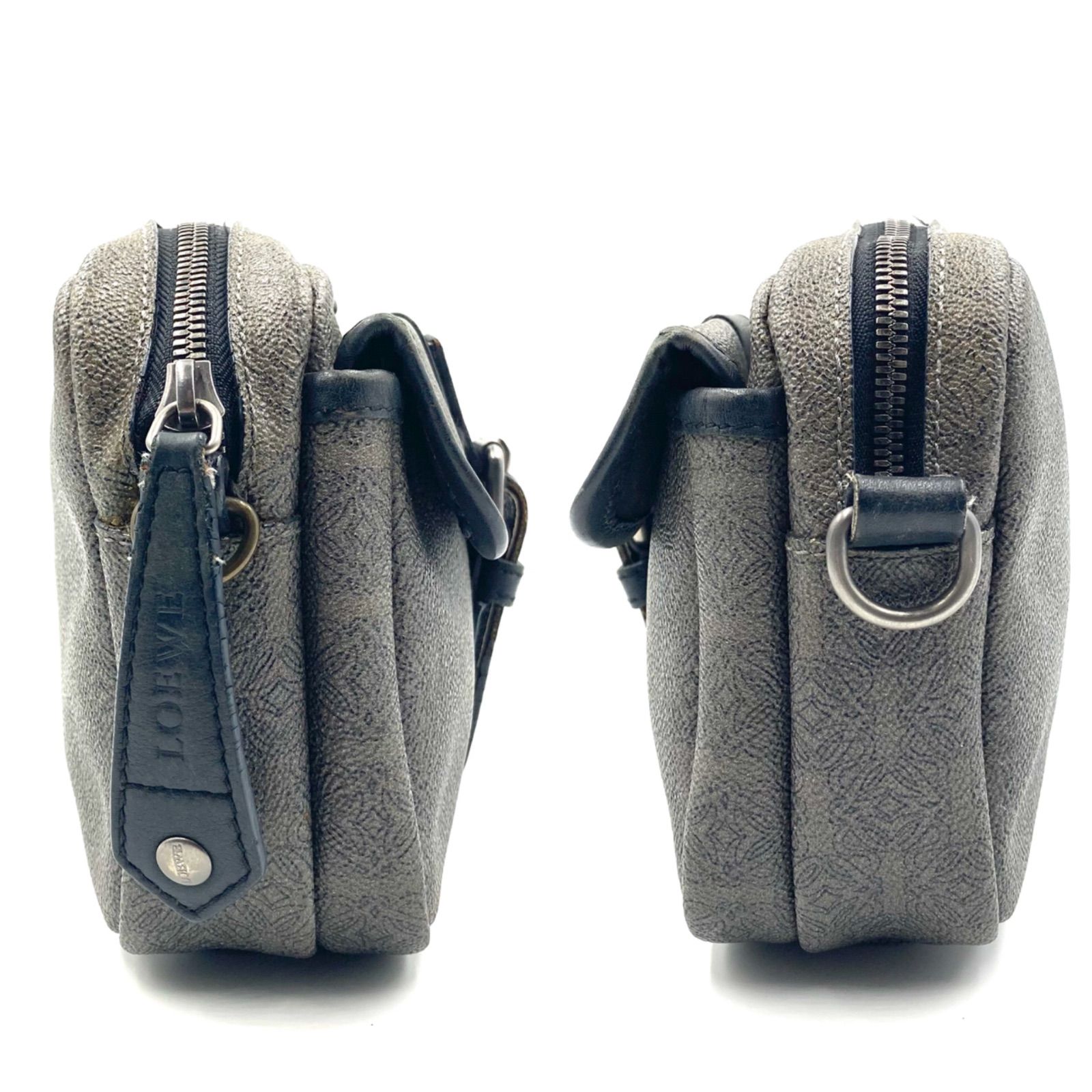 美品 LOEWE PVC アナグラム リピート ハーフムーン ショルダーバッグ □良品□稀少□LOEWE ロエベ リピートアナグラム ショルダーバッグ