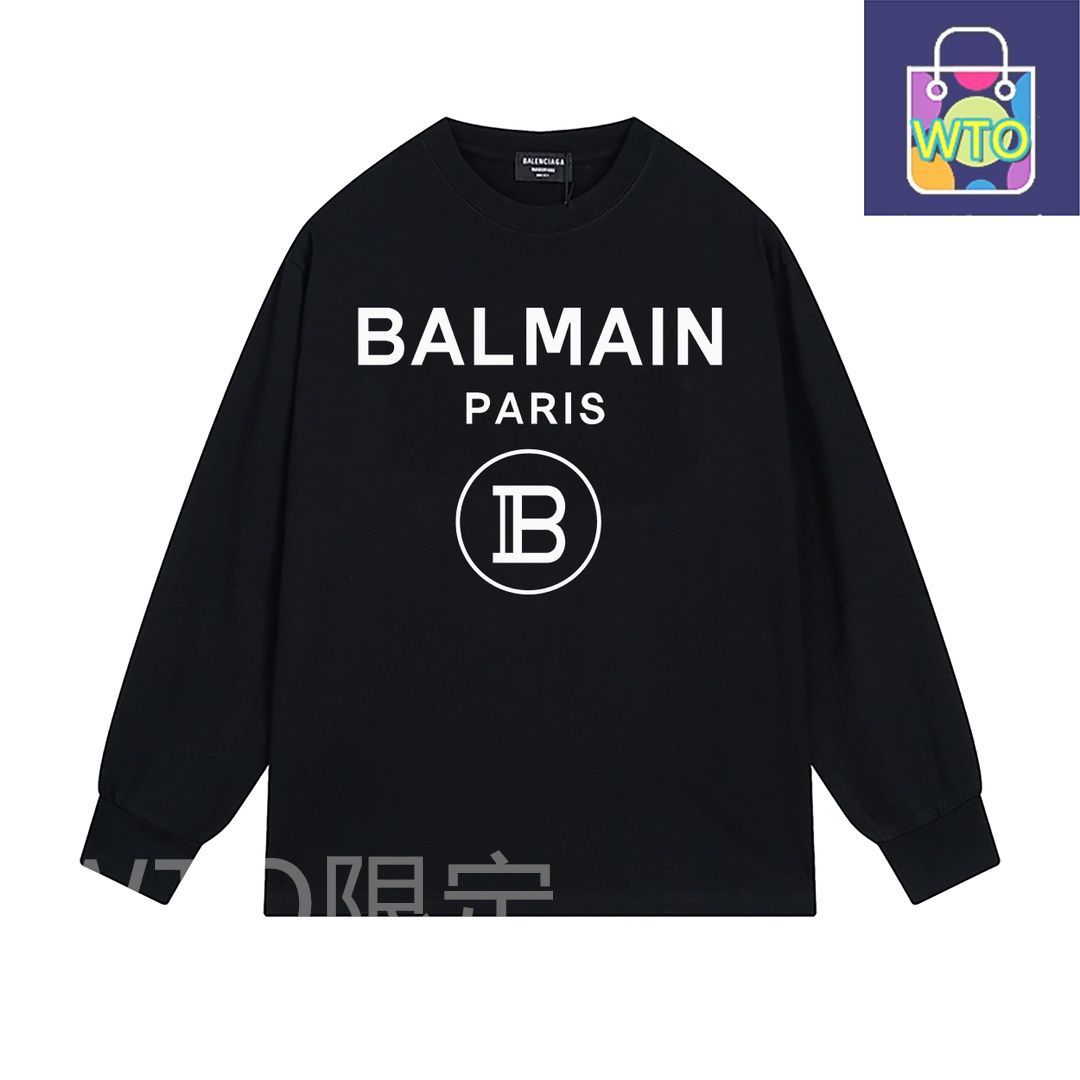 BALENCIAGA ロゴプリント 長袖シャツ ブラック BALENCIAGA ブラック ロゴプリント 長袖シャツ