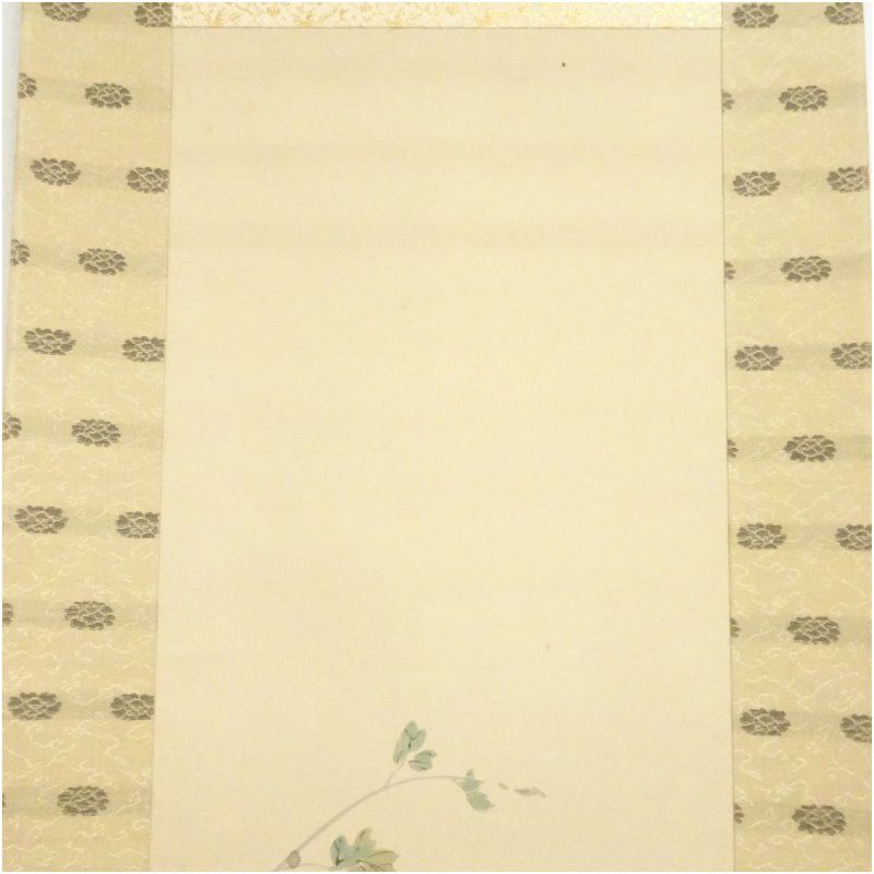 今井景樹筆 秋草と鶉 肉筆絹本掛軸（共箱） 掛け軸 床の間 書 おしゃれ