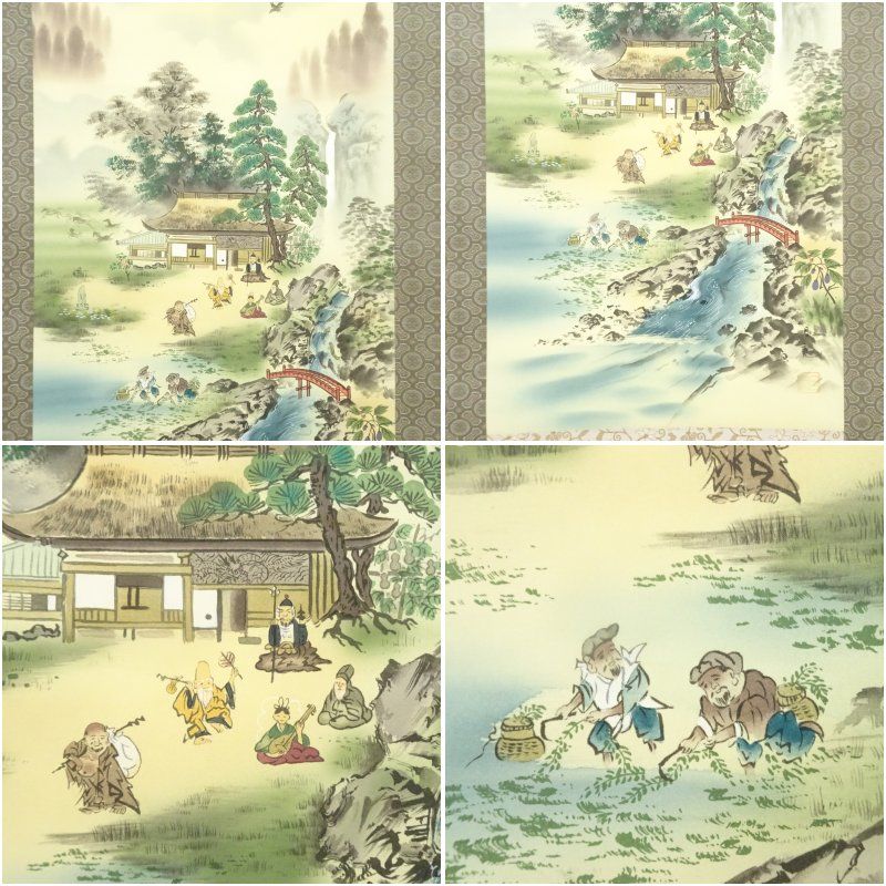 今井月庵筆 開運十全図 肉筆絹本掛軸（共箱） 掛け軸 床の間 書