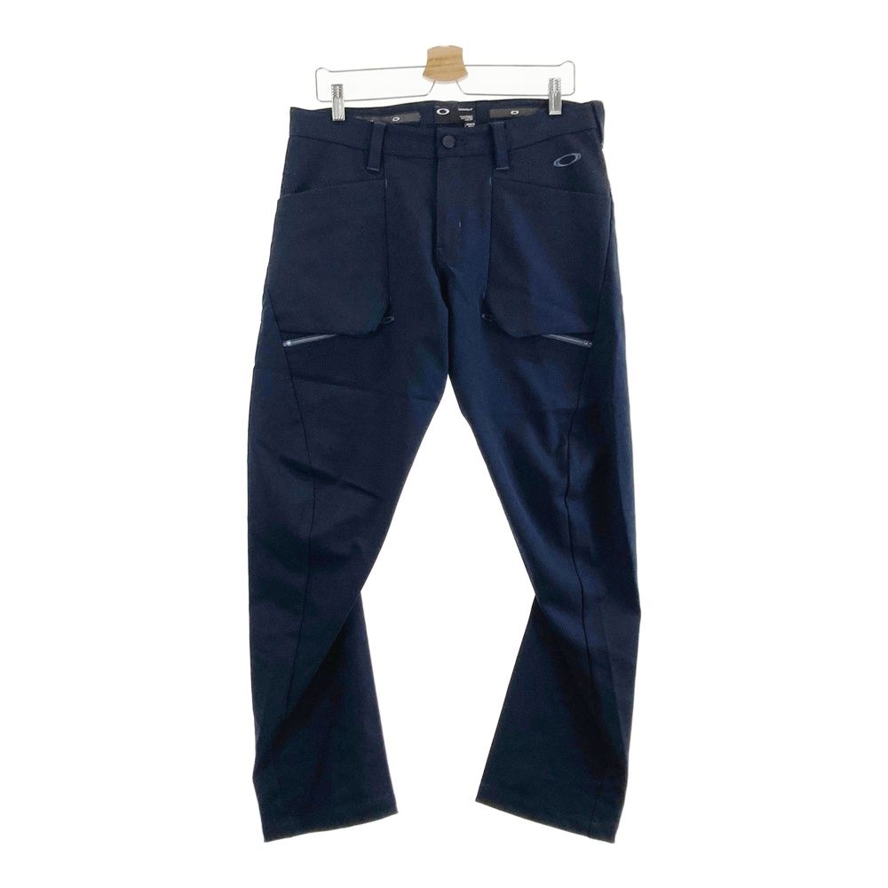サイズ：34 OAKLEY オークリー スカル刺繍 ロングパンツ ネイビー系