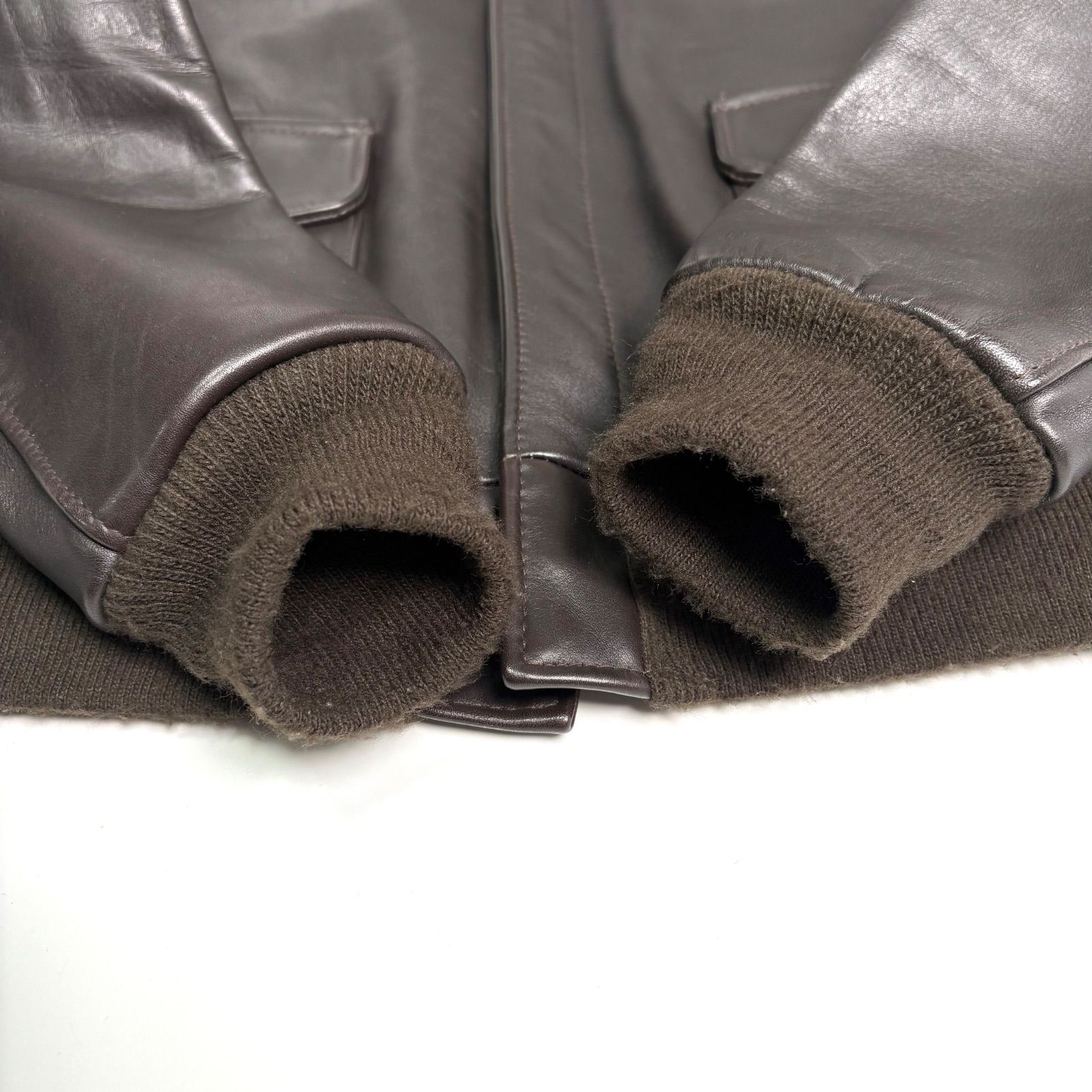 米国製】AVIREX レザージャケット 茶 38 牛革 フライトジャケット A-2