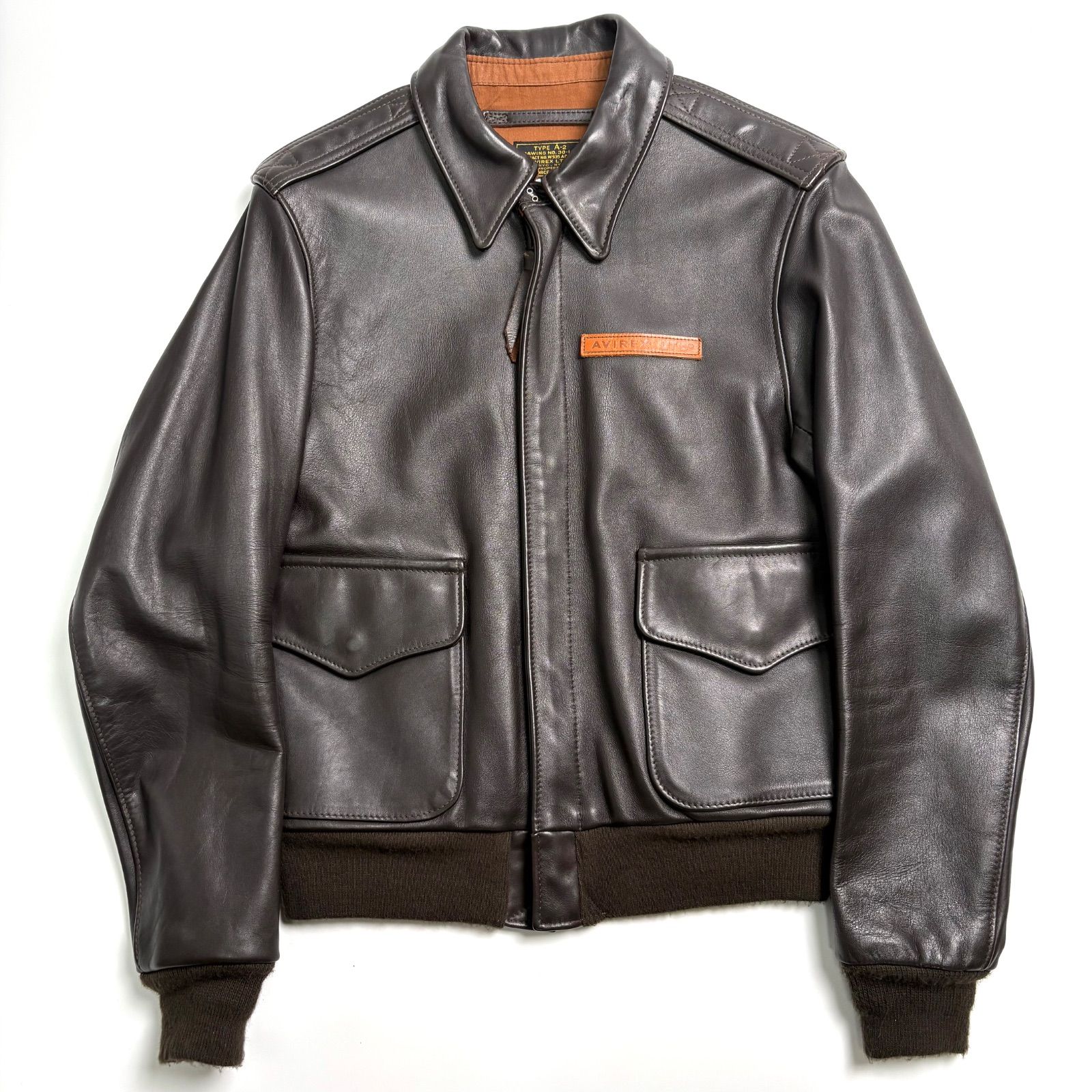 米国製】AVIREX レザージャケット 茶 38 牛革 フライトジャケット A-2