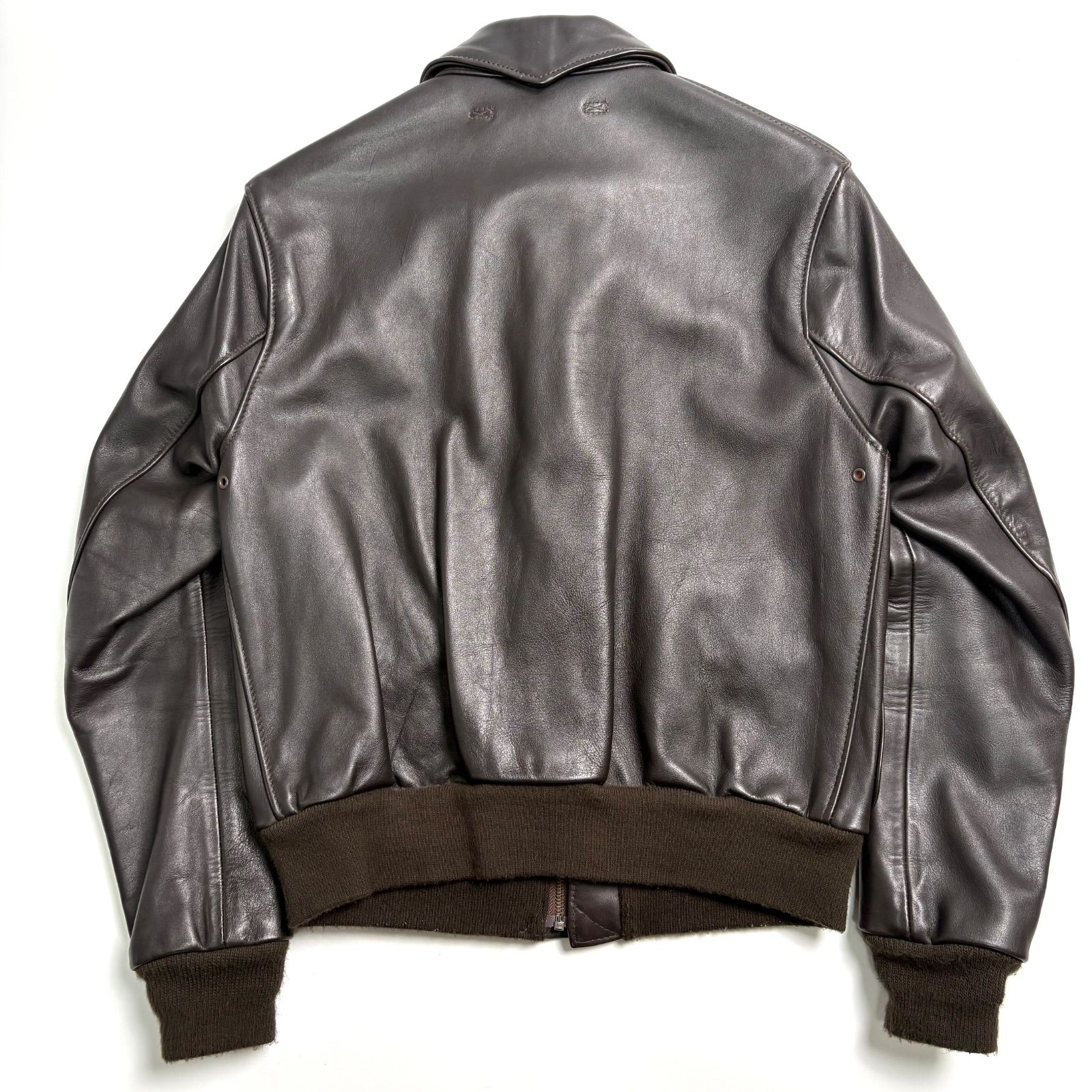 米国製】AVIREX レザージャケット 茶 38 牛革 フライトジャケット A-2