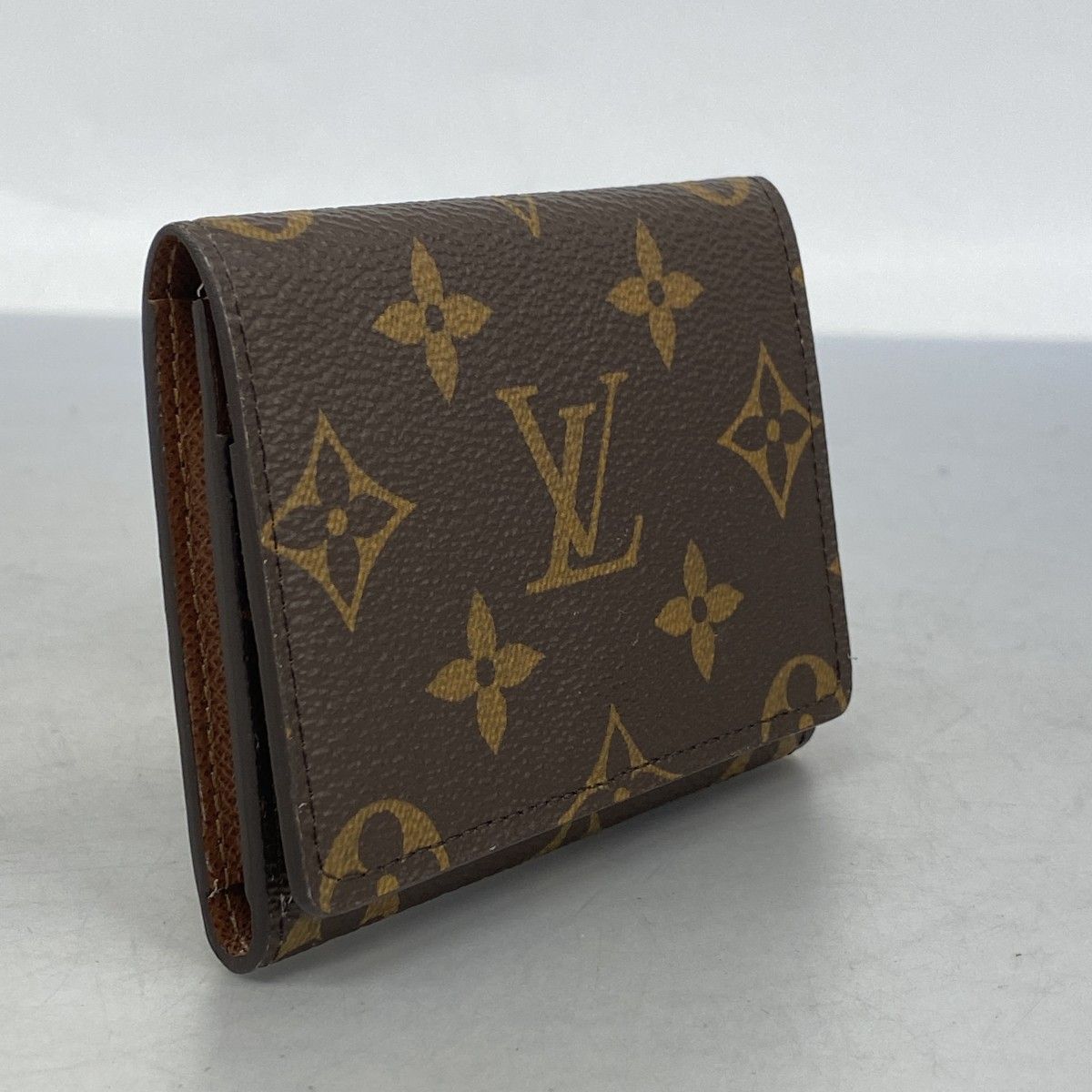 5 od 4635 ルイヴィトン カードケース モノグラム アンヴェロップカルトドゥヴィジット M 63801 ブラウン メンズ レディース ユニセックス