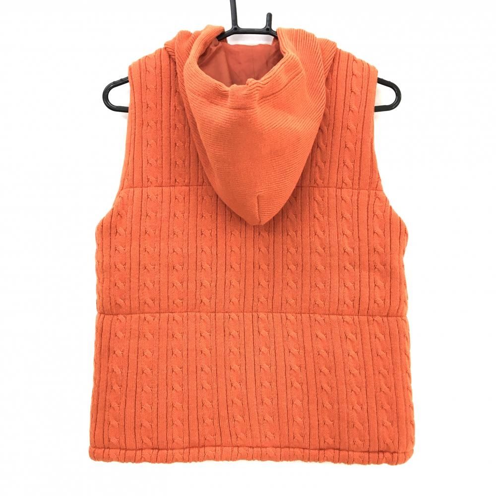 超美品】マンシングウェア 中綿ニットベスト オレンジ ケーブル編み