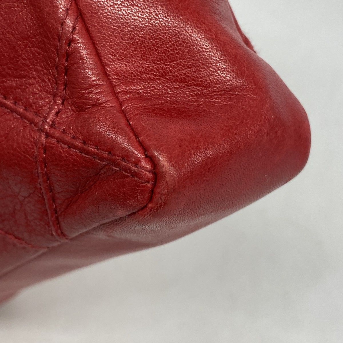 5od4803】シャネル ウエストバッグ ビコローレ ラムスキン レッド