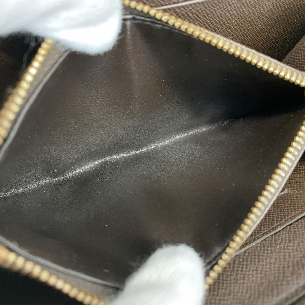 5oe4916】ルイヴィトン 長財布 ダミエ ポルトモネジップ N61728 エベヌ