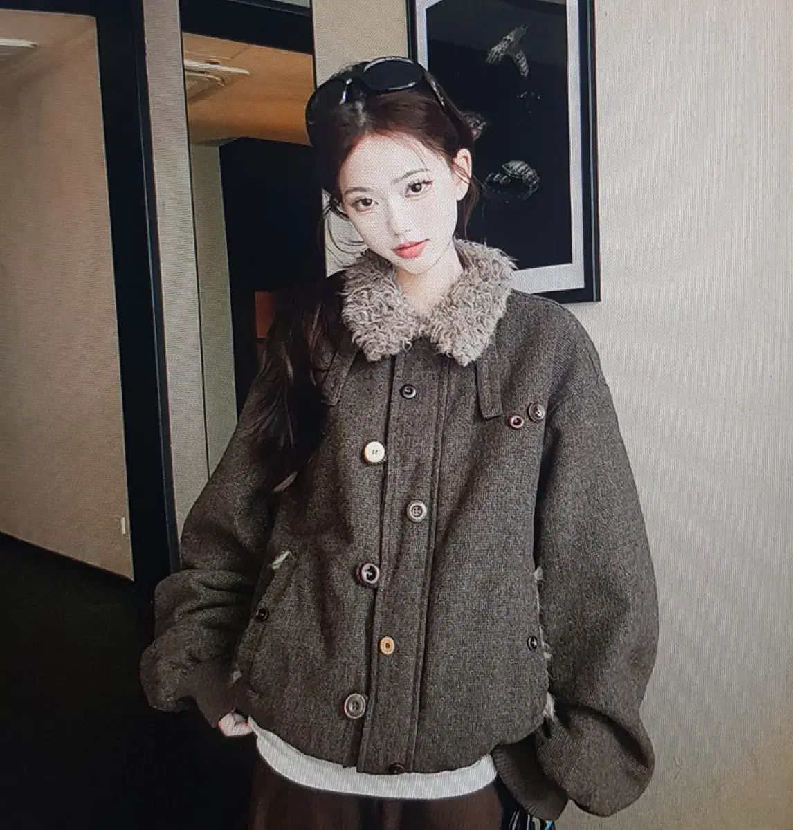 海外配送)ユニセックス ファー コレクション カラー ブラウン ウール