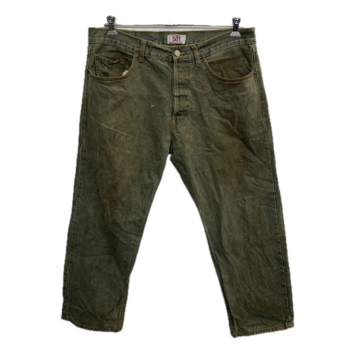 Levi s 501 デニムパンツ W 40 グリーン リーバイス ボタンフライ アメカジ ジーンズ デニム コットン ビッグサイズ 2511 340