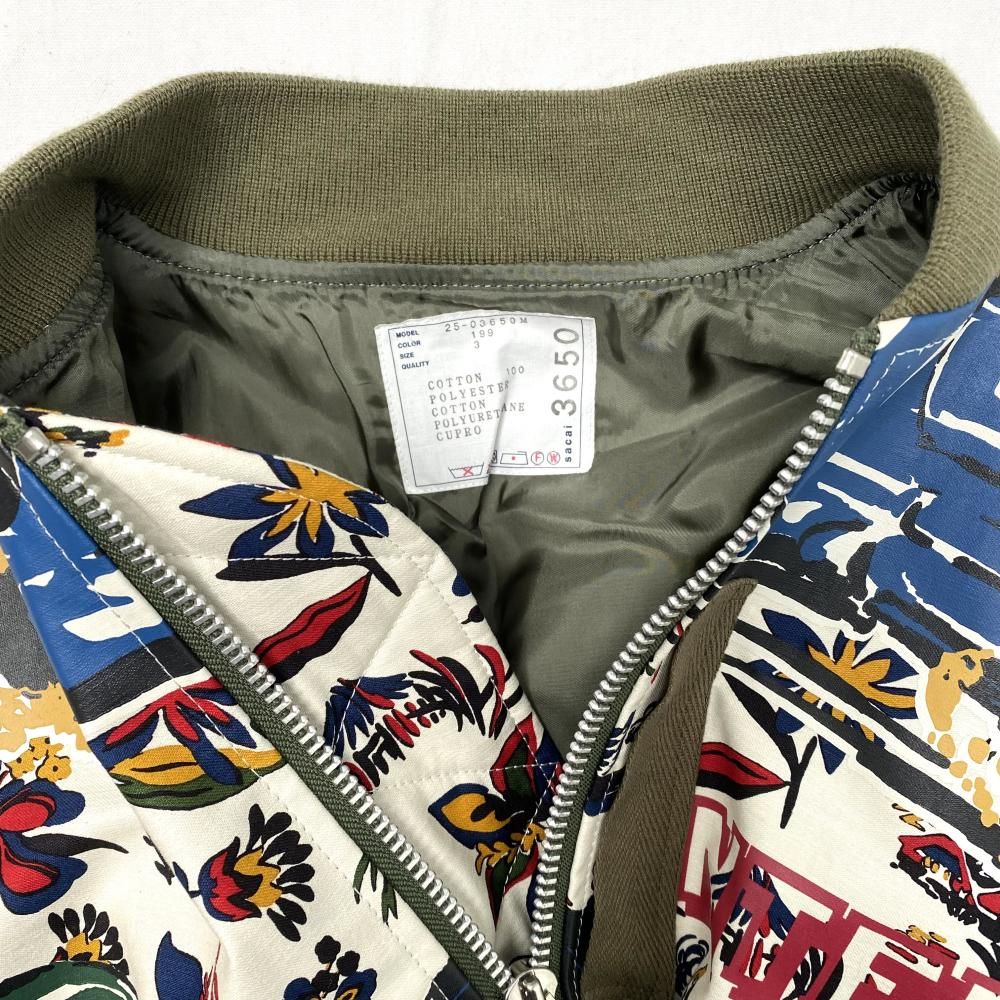 中古】SACAI 25ss Car Race Tropical Print Blouson サイズ3 25-03650M