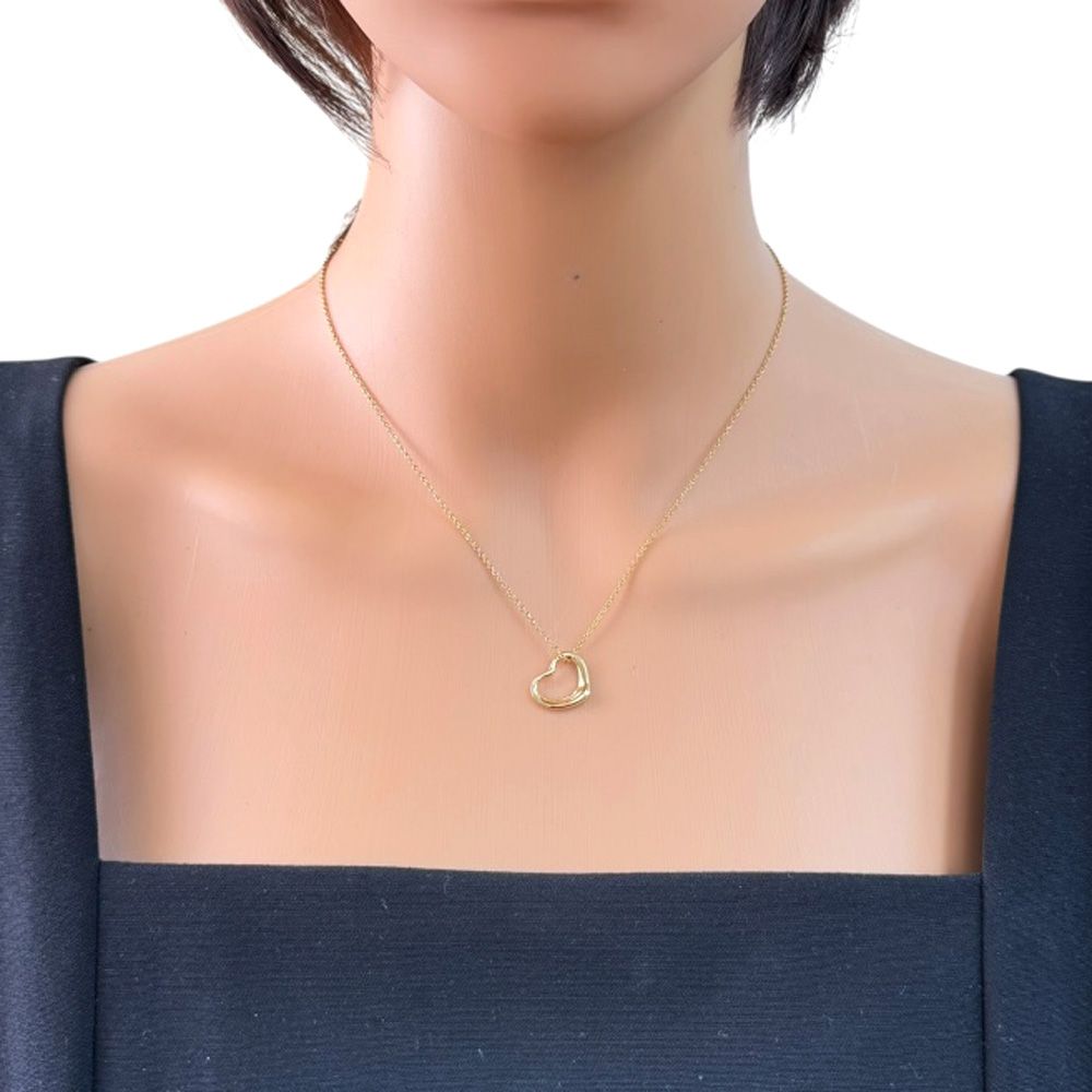 ティファニー オープンハート ネックレス 18金 K18イエローゴールド