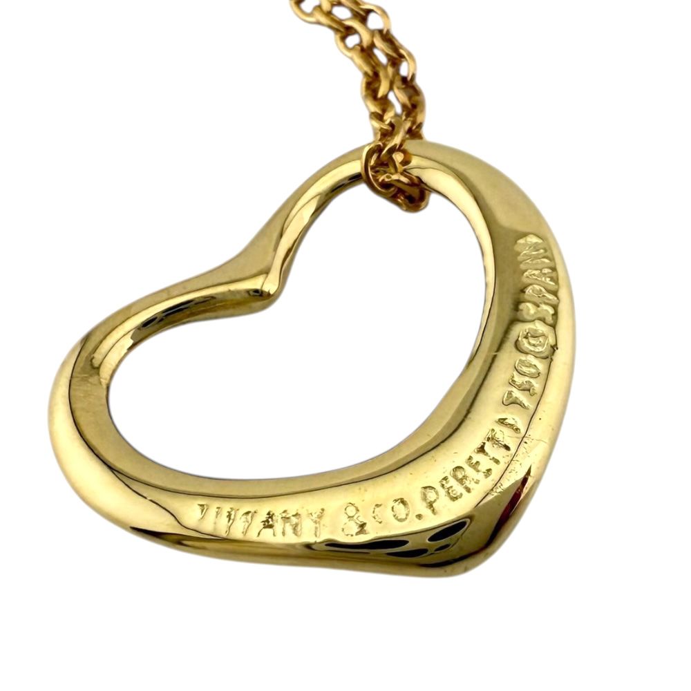 ティファニー オープンハート ネックレス 18金 K18イエローゴールド